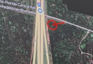 The area where Donald Keaton was found east of Interstate 95 on Wednesday night. PHOTO BY NICK SAMUEL