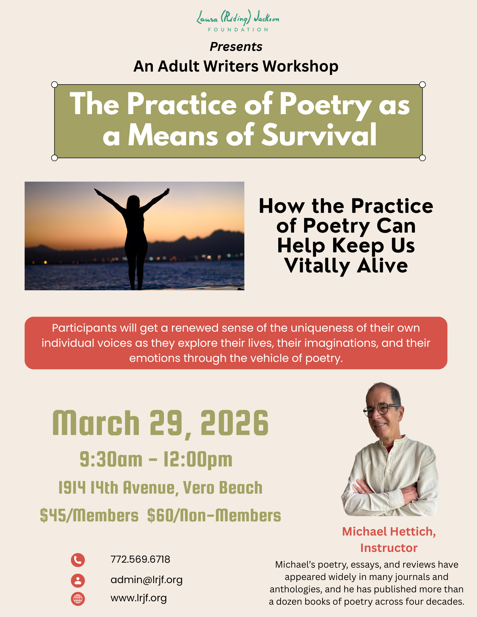 No QR “The Practice of Poetry as a Means of Survival How the Practice of Poetry Can Help Keep Us Vitally Alive”