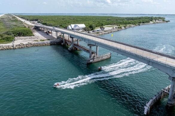 Tight space complicates bridge construction at the inlet